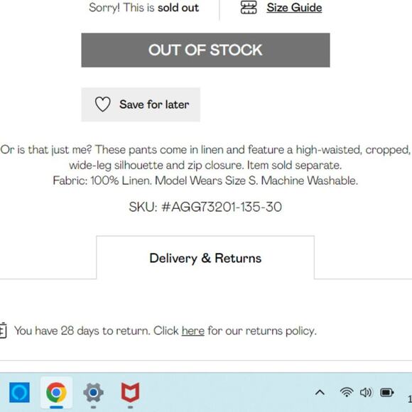 NASTY GAL Is It Crop In Here     Linen Drawstring Pants Small S - Picture 3 of 7